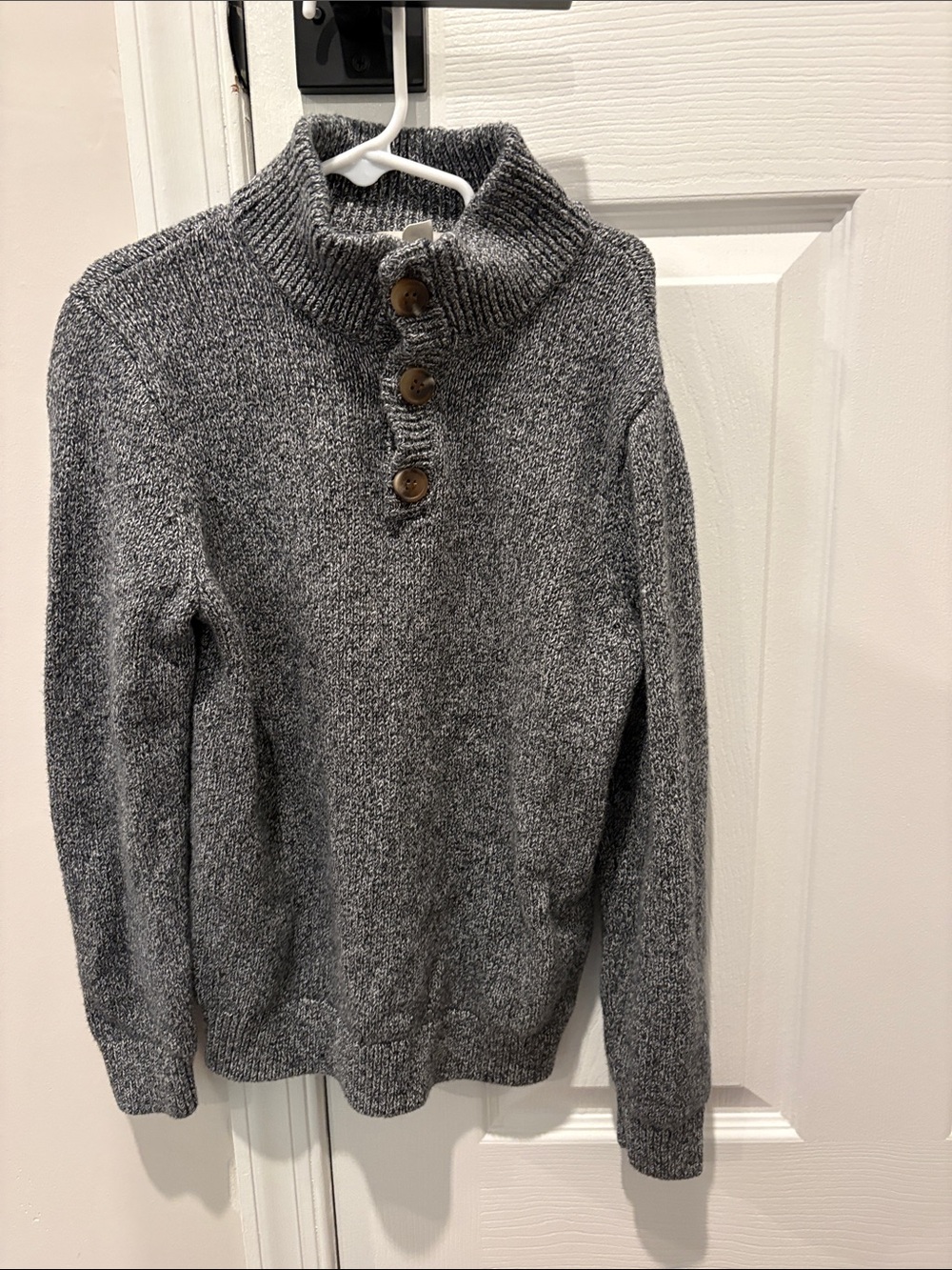 Boys Gray Button Sweater